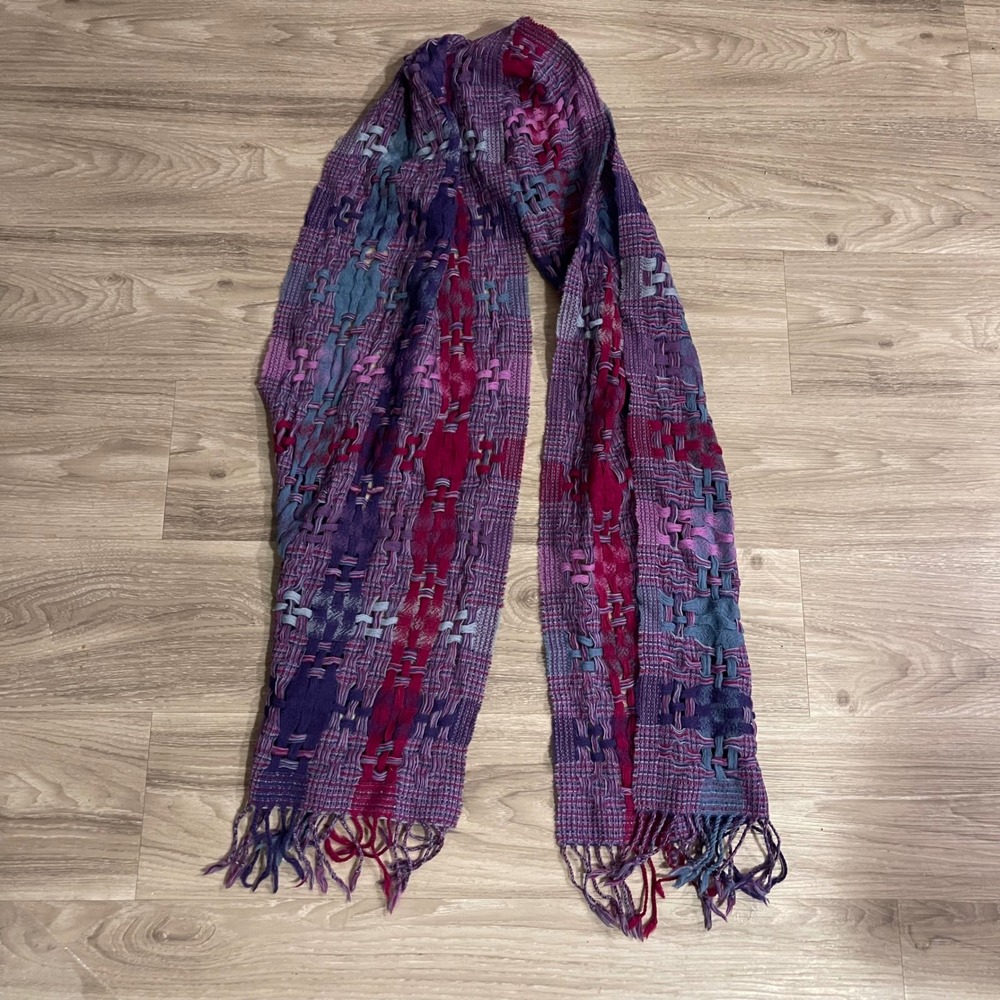 Suantrai Irish Wool Purple Knit Scarf Fall Holiday Celtic Whimseygoth Fairycore